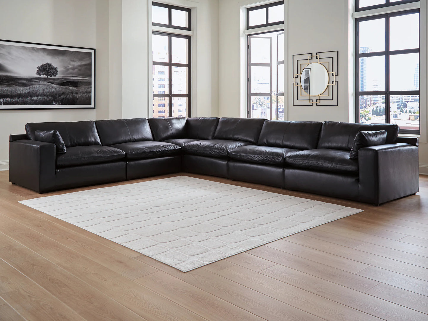 Emilia - 6-Piece Sectional - Black