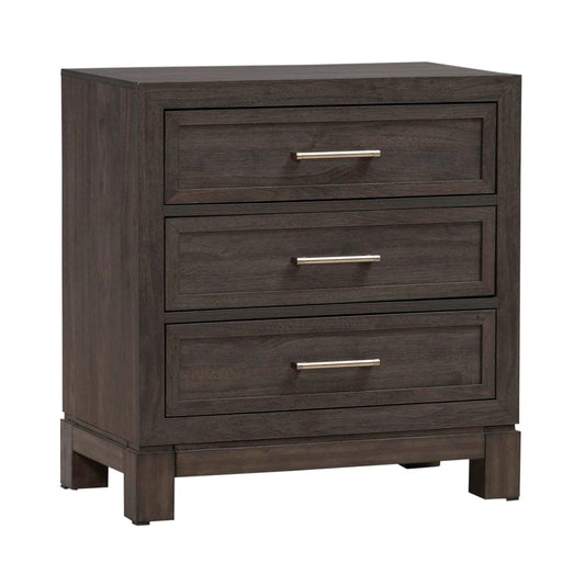 Modern Edge - Nightstand With Charging Station - Brown