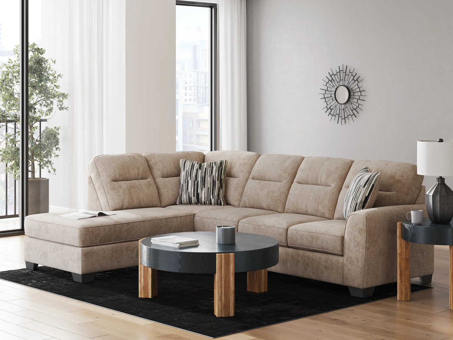 Olten - Mocha - 2-Piece Sectional With LAF Corner Chaise