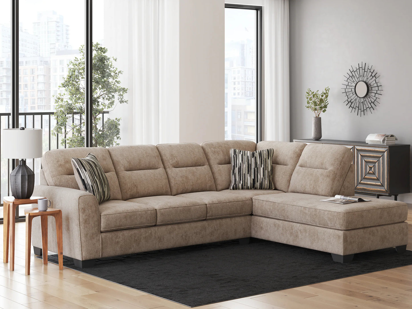 Olten - Mocha - 2-Piece Sectional With RAF Corner Chaise