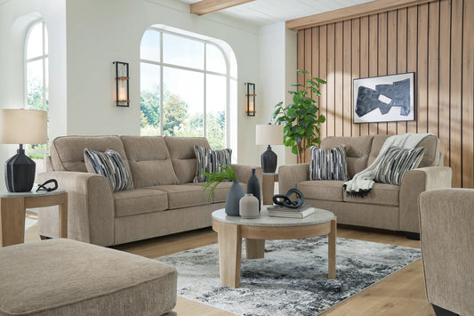 Olten - 4 Pc. - Sofa, Loveseat, Chair And A Half, Ottoman - Mocha
