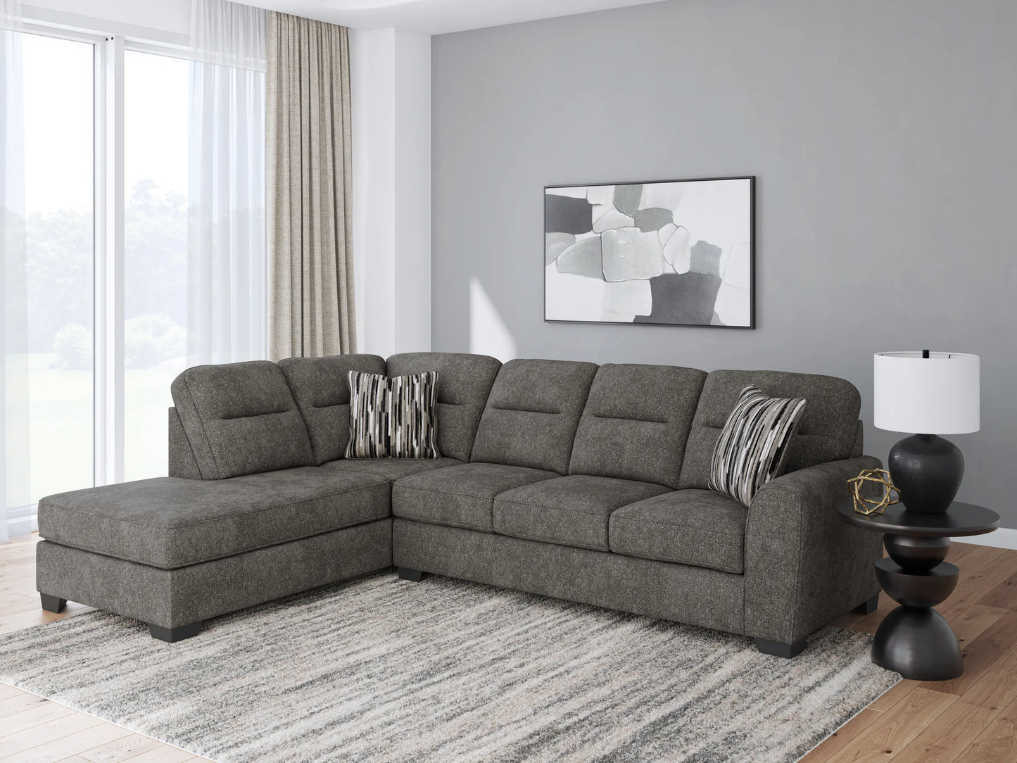 Olten - Graphite - 2-Piece Sectional With LAF Corner Chaise