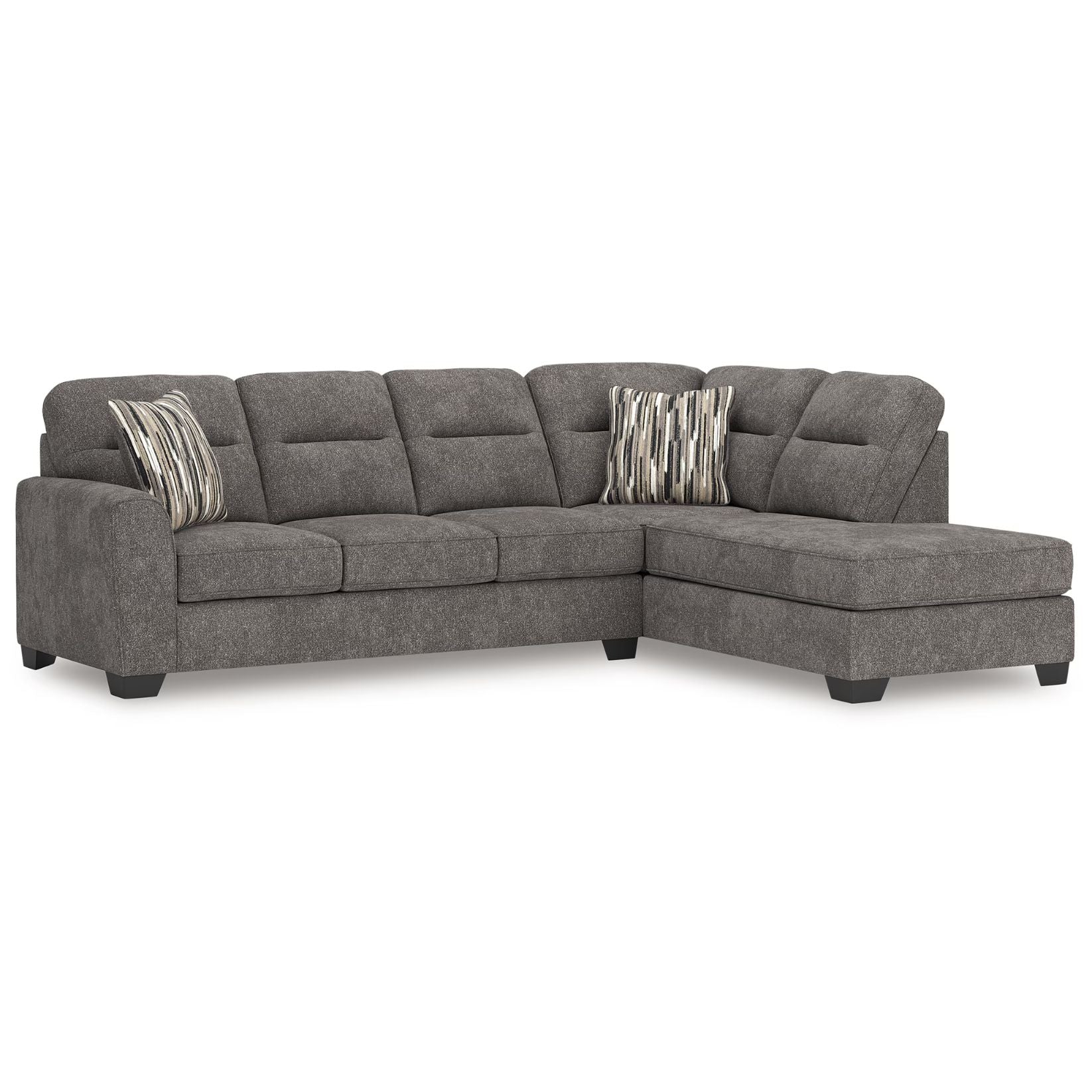 Olten - Graphite - 2-Piece Sectional With RAF Corner Chaise – Furniture ...