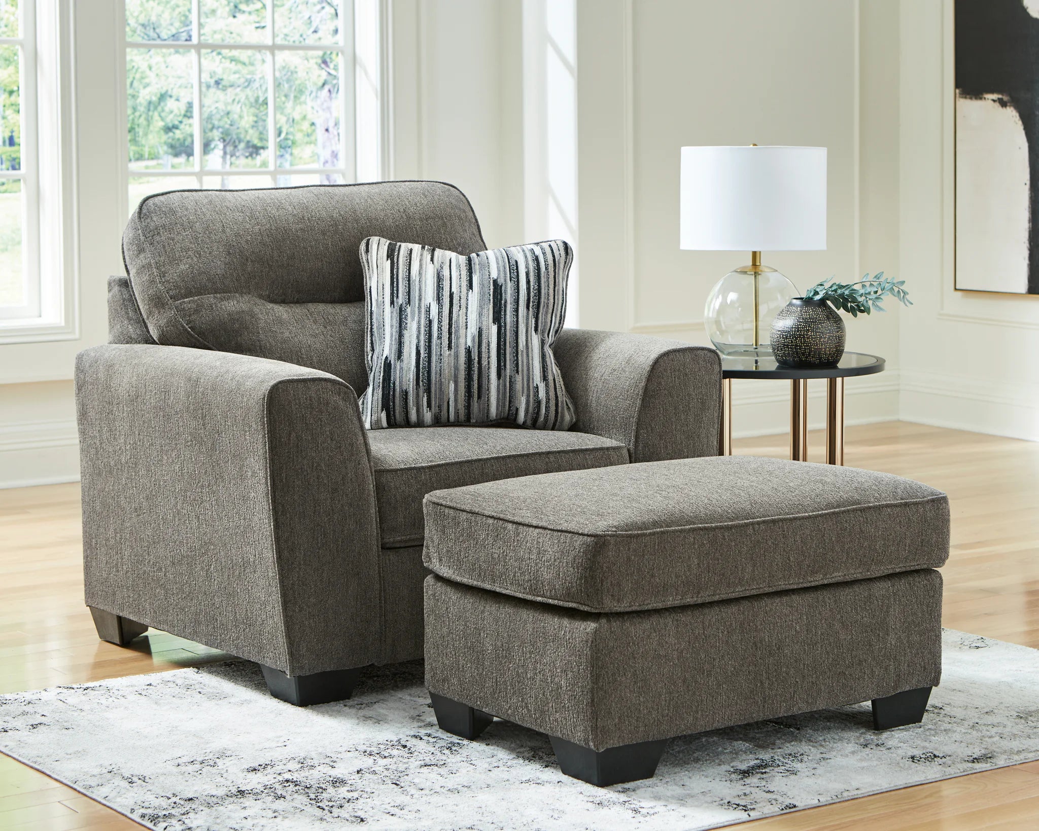 Olten - 2 Pc. - Chair And A Half, Ottoman - Graphite – Furniture ...
