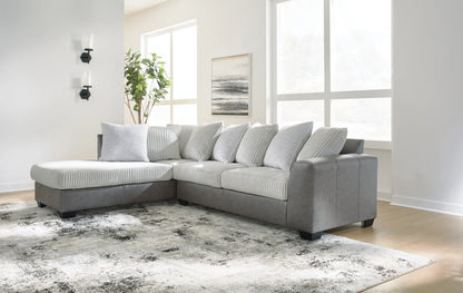 Clairette Court - Alloy - 2-Piece Sectional With Laf Corner Chaise