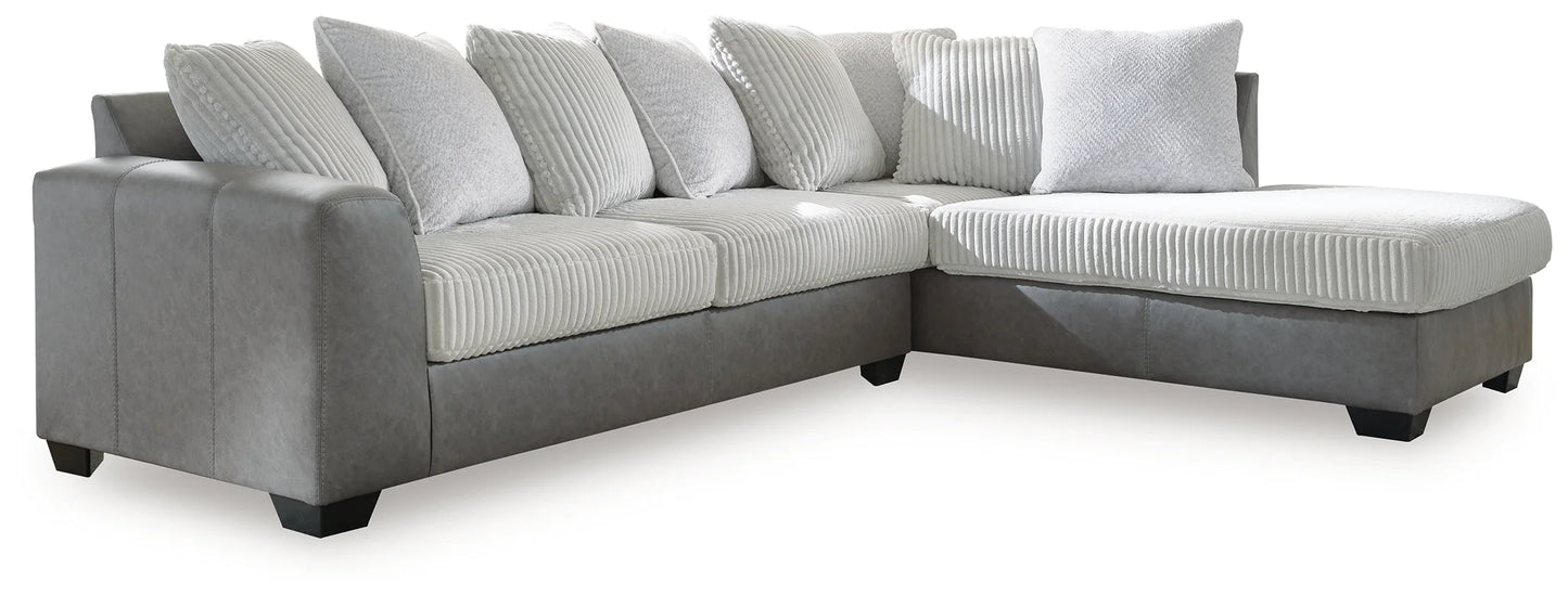 Clairette Court - Alloy - 2-Piece Sectional With Raf Corner Chaise