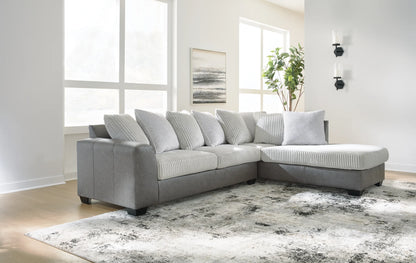 Clairette Court - Alloy - 2-Piece Sectional With Raf Corner Chaise