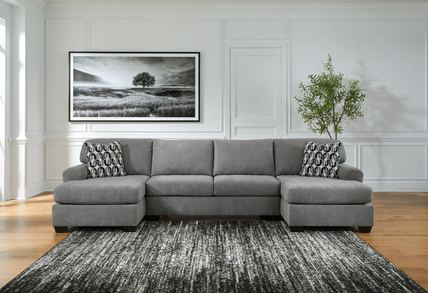 Birkdale Court - Gray - 3-Piece Sectional With LAF And RAF Corner Chaises