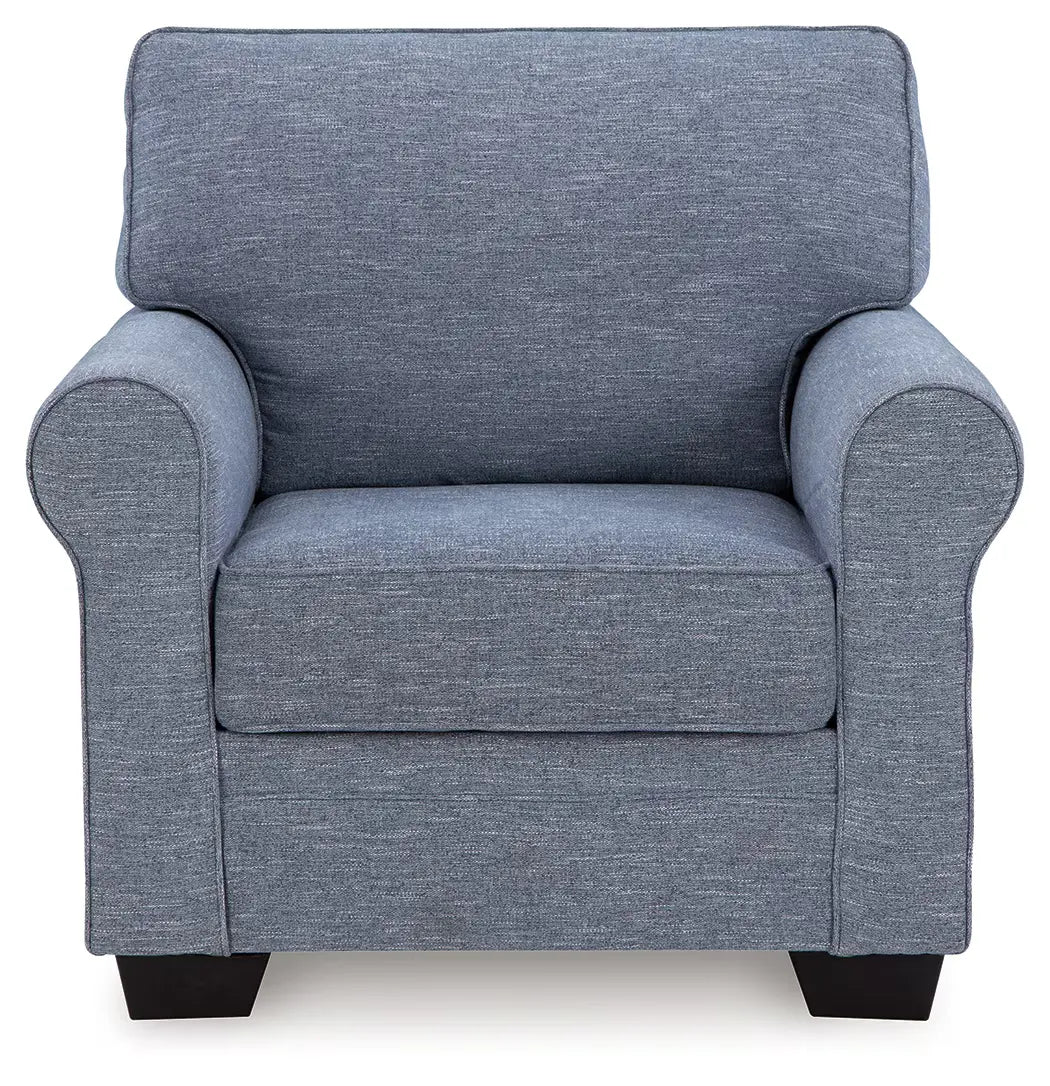 Carissa Manor - Denim - 2 Pc. - Chair, Ottoman-2