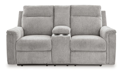 Barnsana - Ash - Dbl Power Reclining Loveseat with Console