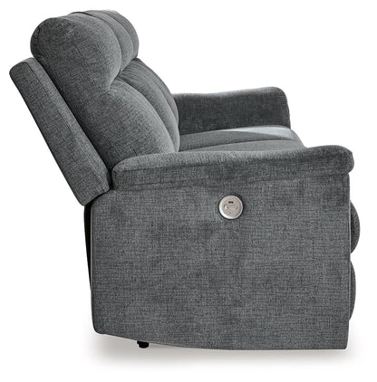 Barnsana - Gravel - 2 Pc. - Power Reclining Sofa, Power Reclining Loveseat