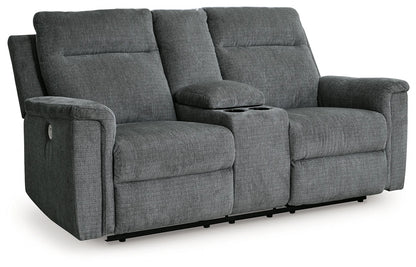 Barnsana - Gravel - 2 Pc. - Power Reclining Sofa, Power Reclining Loveseat