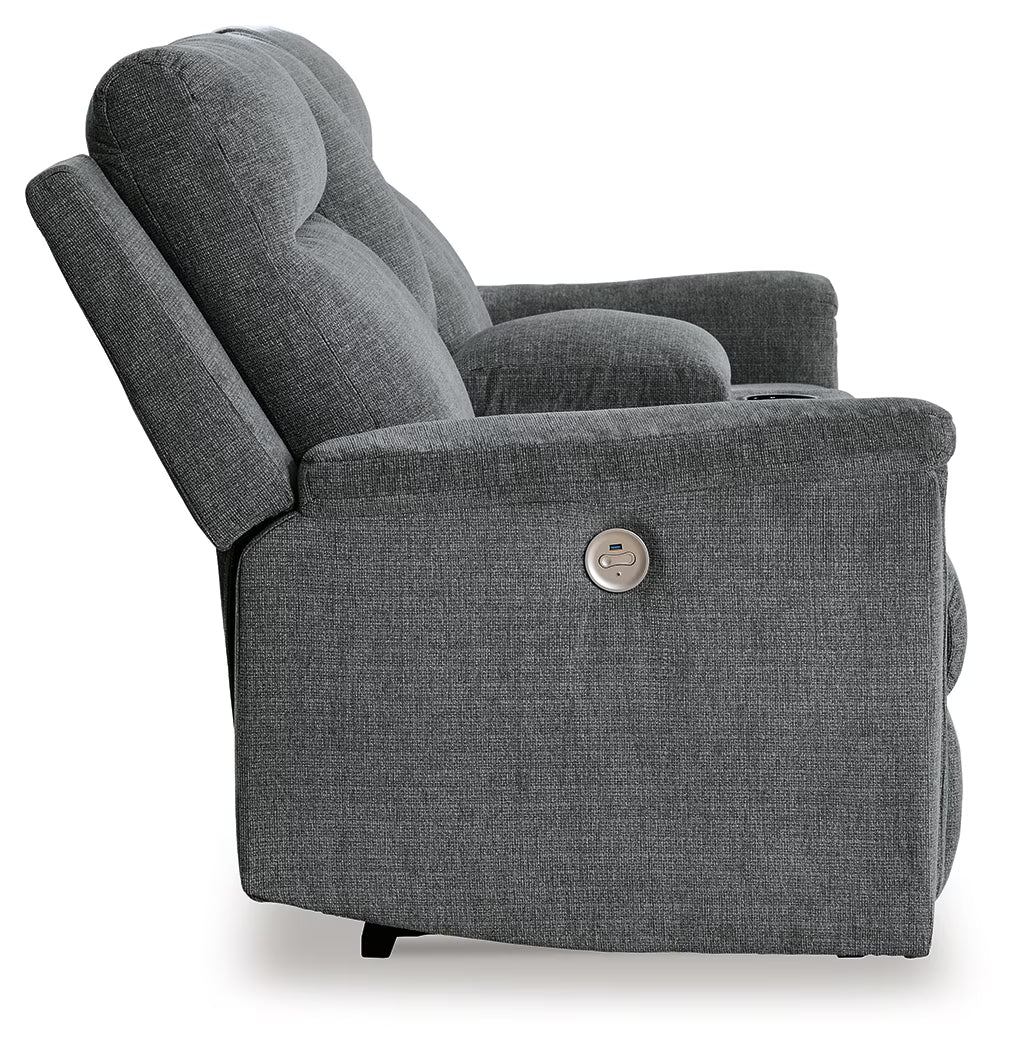 Barnsana - Gravel - 2 Pc. - Power Reclining Sofa, Power Reclining Loveseat