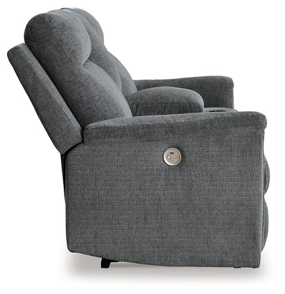 Barnsana - Gravel - 2 Pc. - Power Reclining Sofa, Power Reclining Loveseat