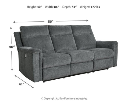 Barnsana - Gravel - Power Reclining Sofa