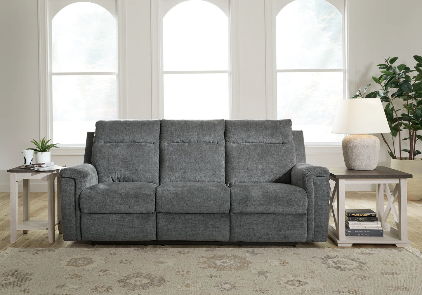 Barnsana - Gravel - 3 Pc. - Power Reclining Sofa, Power Reclining Loveseat, Power Rocker Recliner