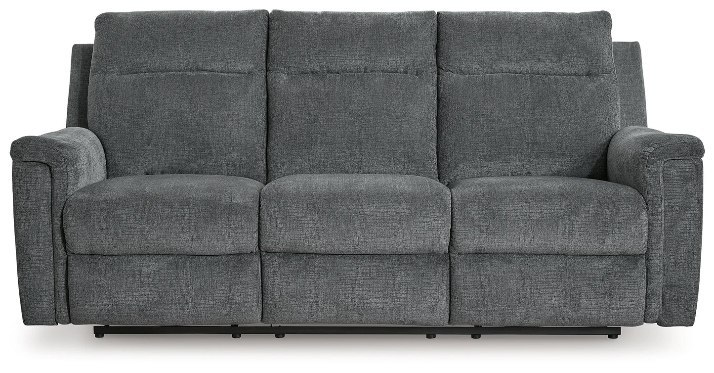 Barnsana - Gravel - 3 Pc. - Power Reclining Sofa, Power Reclining Loveseat, Power Rocker Recliner