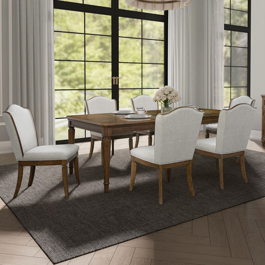 Harrison Heights - 7 Piece Rectangular Table Set - Sienna