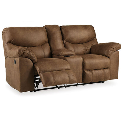 Boxberg - Light Brown - Dbl Rec Loveseat W/Console