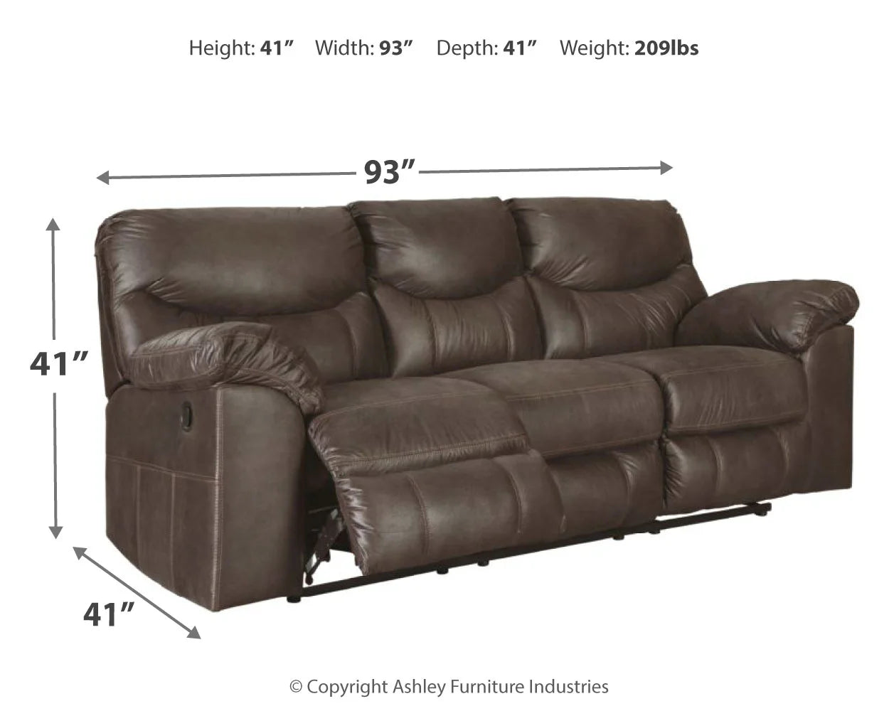 Boxberg - Dark Brown - Reclining Sofa