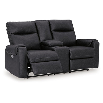 Axtellton - Carbon - Dbl Power Reclining Loveseat With Console