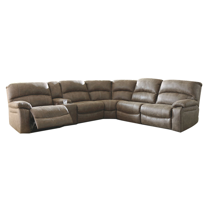 Segburg - Driftwood - Left Arm Facing Power Sofa With Console 4 Pc Sectional