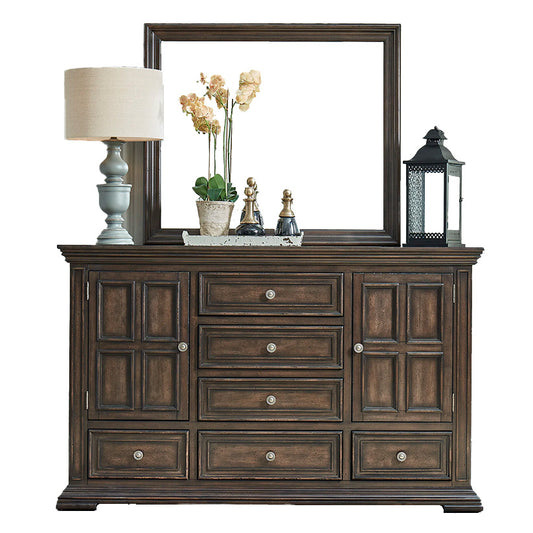 Big Valley - Dresser & Mirror - Light Brown