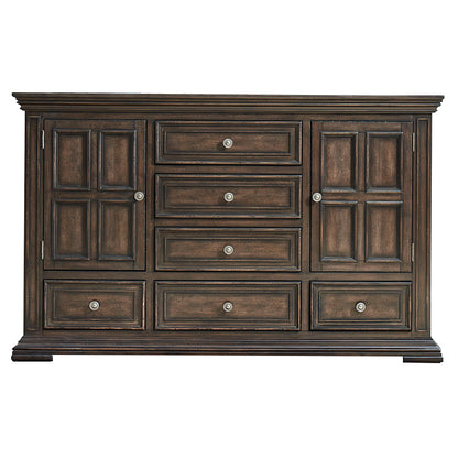 Big Valley - 2 Door 6 Drawer Dresser - Light Brown