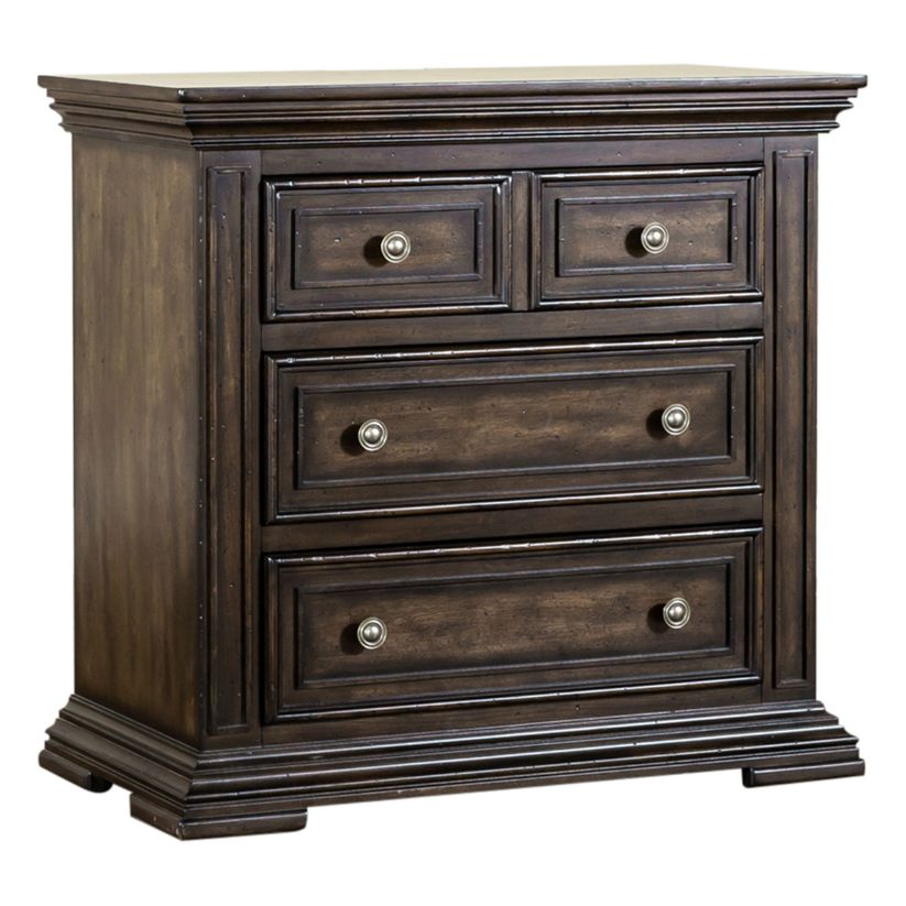 Big Valley - Bedside Chest With Charging Station - Light Brown