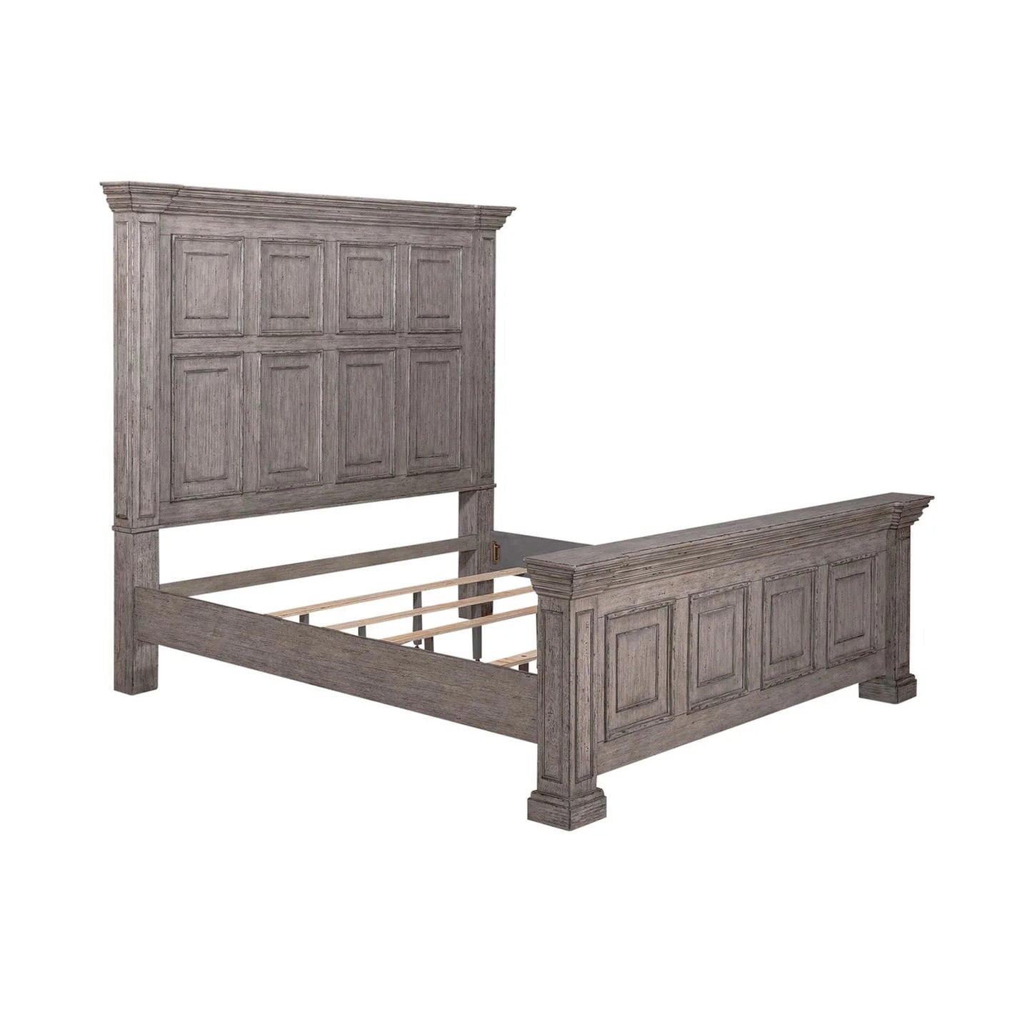Big Valley - King Panel Bed - Gray