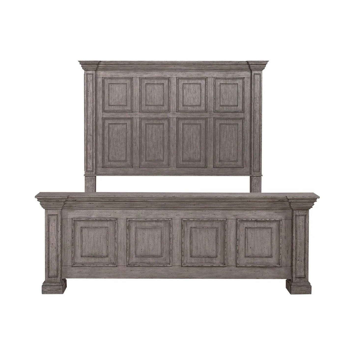 Big Valley - King Panel Bed - Gray