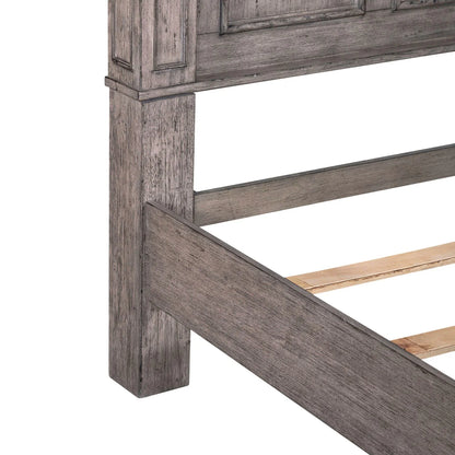 Big Valley - King Panel Bed - Gray