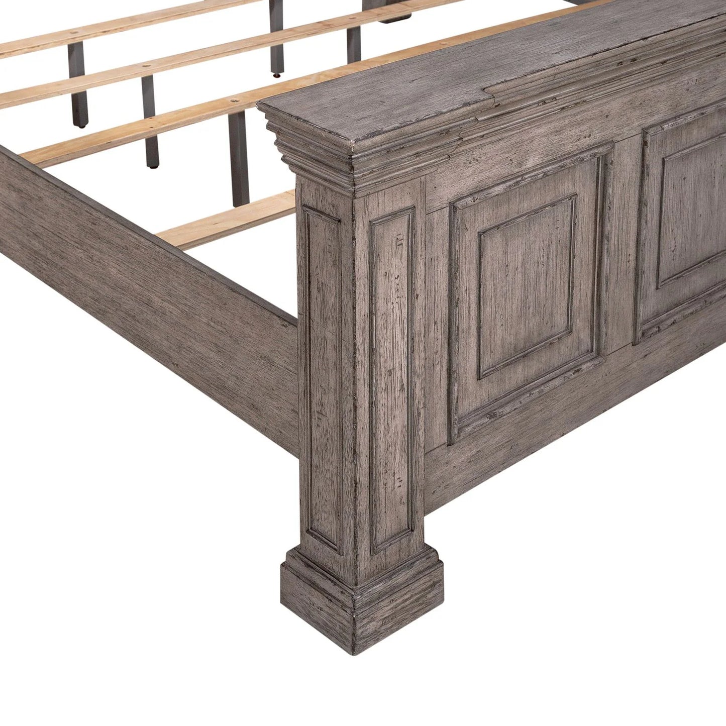 Big Valley - King Panel Bed - Gray