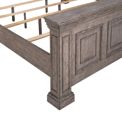 Big Valley - King Panel Bed - Gray