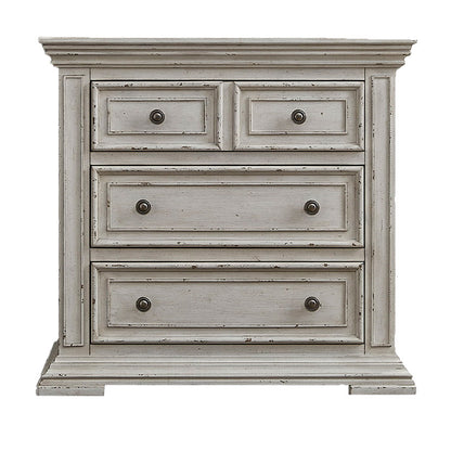 Big Valley - Bedside Chest With Charging Station - Whitestone