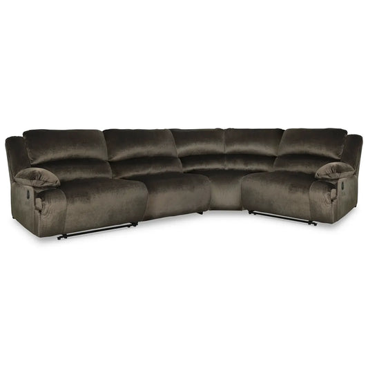 Clonmel - Chocolate - 4-Piece Reclining Sectional