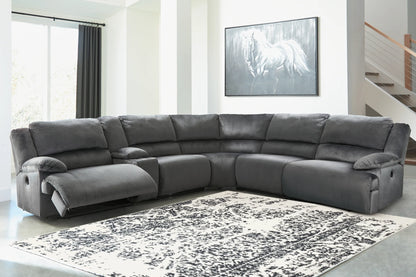 Clonmel - Charcoal - 6-Piece Power Reclining Sectional