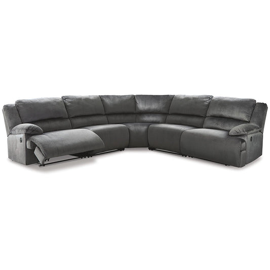 Clonmel - Charcoal - 5-Piece Reclining Sectional With Zero Wall Recliners