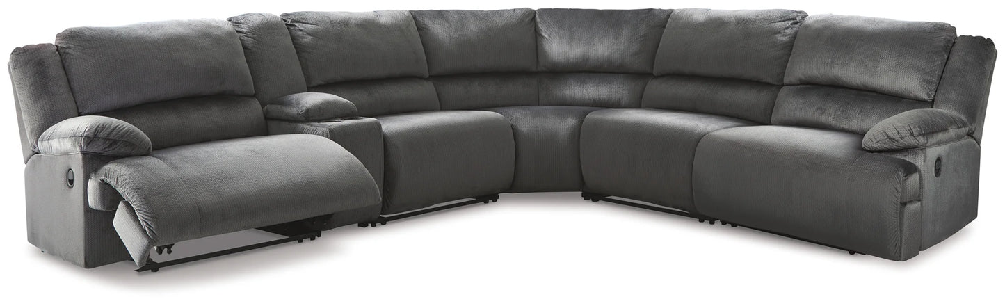 Clonmel - Charcoal - 6-Piece Reclining Sectional With Zero Wall Recliners