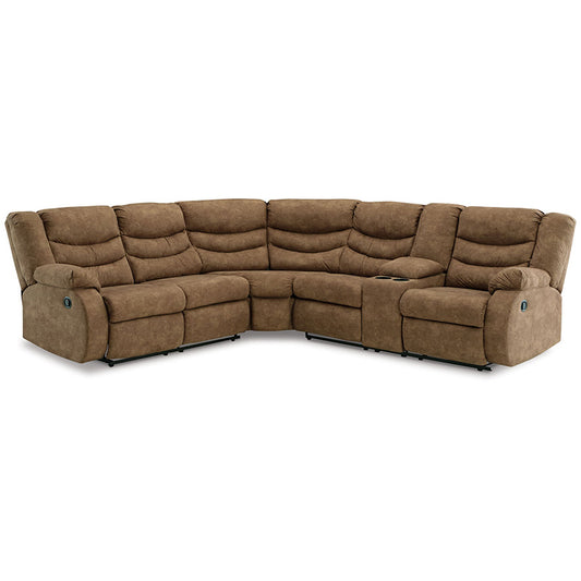 Partymate - Brindle - 2-Piece Reclining Sectional With Console