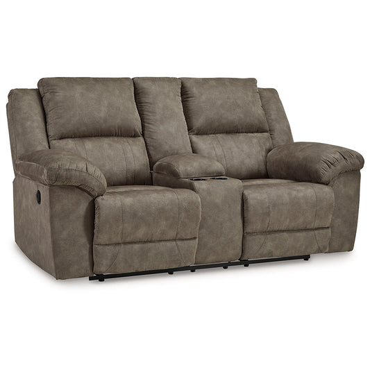 Laresview - Fossil - Dbl Reclining Loveseat With Console