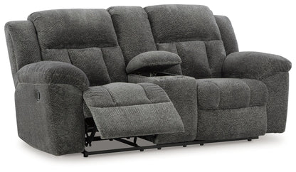 Frohn - Graphite - Dbl Reclining Loveseat With Console-2