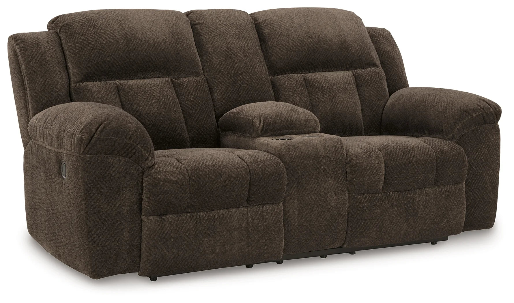 Frohn - Chocolate - Dbl Reclining Loveseat With Console