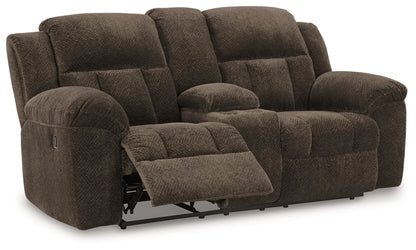 Frohn - Chocolate - Dbl Reclining Loveseat With Console-2