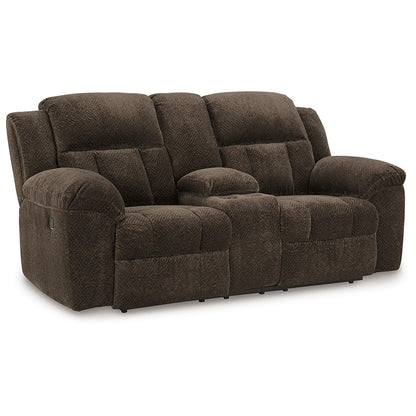 Frohn - Chocolate - Dbl Reclining Loveseat With Console