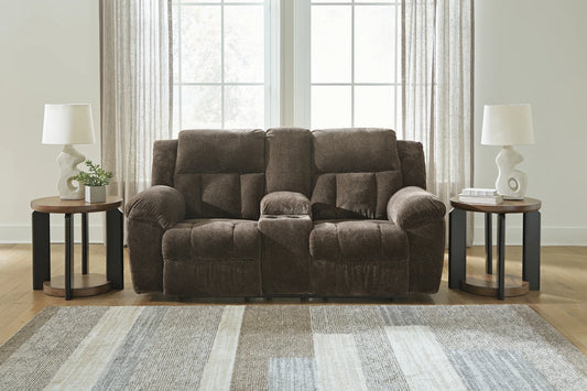 Frohn - Chocolate - Dbl Reclining Loveseat With Console