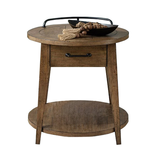 Pinebrook Ridge - Round End Table - Light Brown