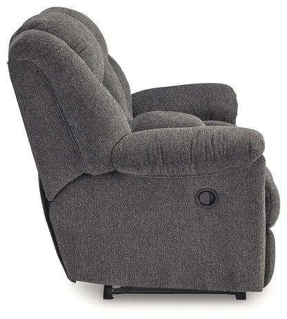 Foreside - Charcoal - 3 Pc. - Reclining Sofa, Reclining Loveseat With Console, Rocker Recliner