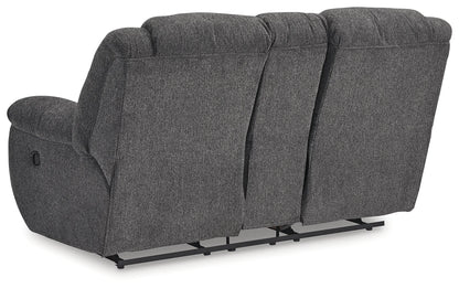 Foreside - Charcoal - 3 Pc. - Reclining Sofa, Reclining Loveseat With Console, Rocker Recliner