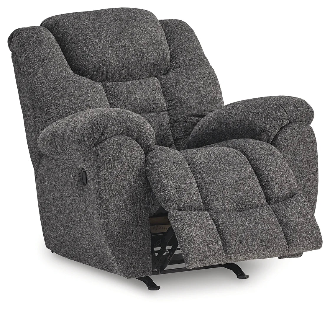 Foreside - Charcoal - 3 Pc. - Reclining Sofa, Reclining Loveseat With Console, Rocker Recliner